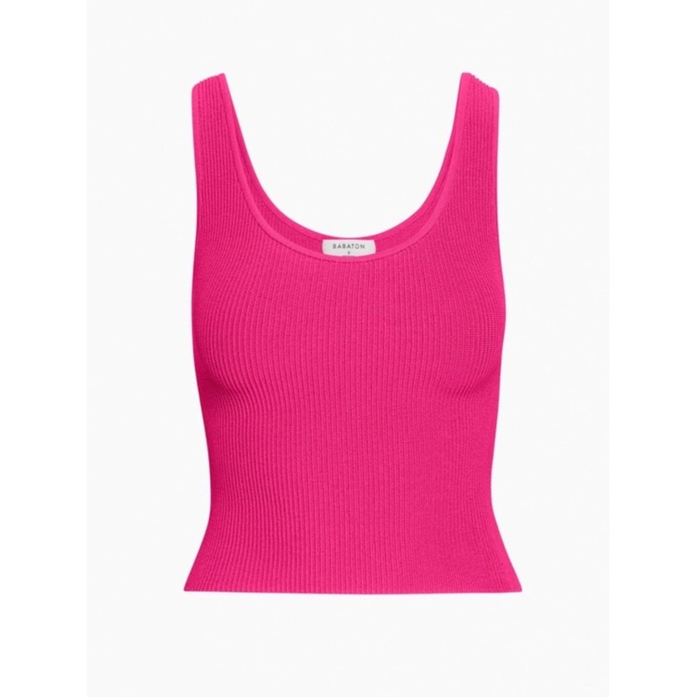 Babaton hot pink ribbed tank size size XL round neck